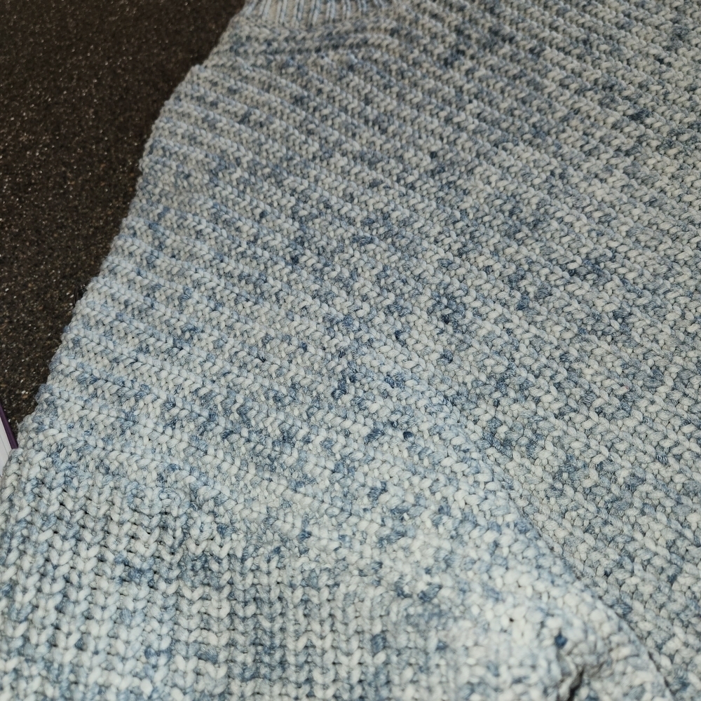 J. Crew Light Blue & White Marled Women's Sweater Size L Warm Lagenlook Comfort - Picture 7 of 14